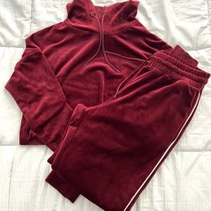 FASHION NOVA BURGUNDY TRACKSUIT